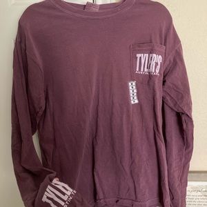 Tyler’s maroon crew long sleeve